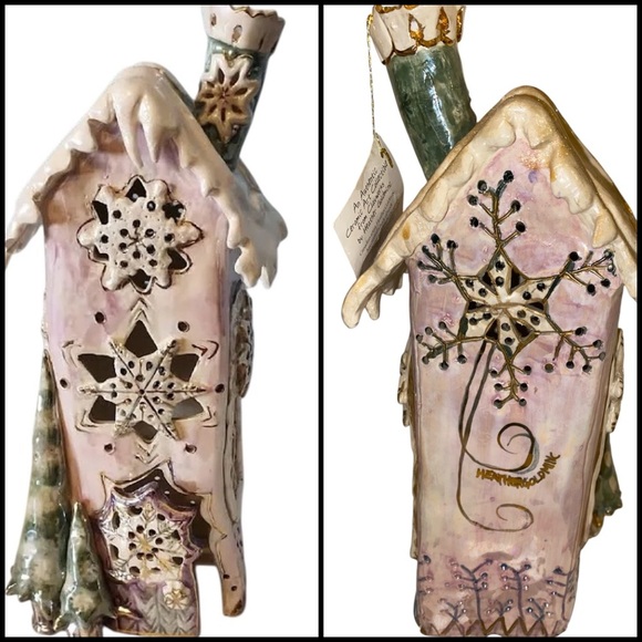 Christmas Vintage Snowflake Tower House Heather Goldminc Ceramic Art Clayworks - Picture 2 of 16